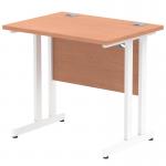 Impulse 800 x 600mm Straight Desk Beech Top White Cantilever Leg MI002885 61443DY