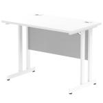 Impulse 1000 x 600mm Straight Desk White Top White Cantilever Leg MI002200 61499DY