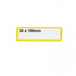 Beaverswood Magnetic PVC Clear Front Ticket Pouches For Warehouse Shelving and Racking H30mmxW100mm Yellow (Pack 100) - MP310Y 61515BV