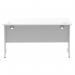 Impulse 1400 x 600mm Straight Desk White Top Silver Cantilever Leg MI002197 61520DY