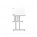 Impulse 1600 x 600mm Straight Desk White Top Silver Cantilever Leg MI002198 61534DY