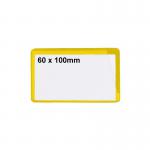 Beaverswood Magnetic PVC Clear Front Ticket Pouches For Warehouse Shelving and Racking H60mmxW100mm Yellow (Pack 100) - MP610Y 61550BV