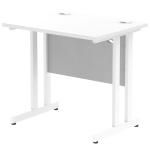 Impulse 800 x 600mm Straight Desk White Top White Cantilever Leg MI002895 61569DY
