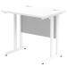 Impulse 800 x 600mm Straight Desk White Top White Cantilever Leg MI002895 61569DY