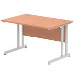 Impulse 1200 x 800mm Straight Desk Beech Top Silver Cantilever Leg I000283 61632DY