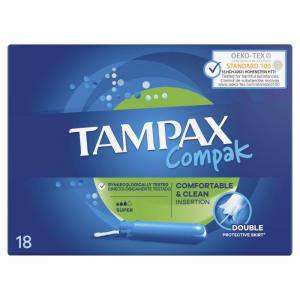 Tampax Compact Super Applicator Tampons Box x18 Pack 6 - 31392 61732RG