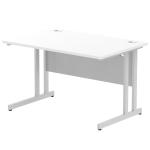 Impulse 1200 x 800mm Straight Desk White Top Silver Cantilever Leg I000305 61737DY