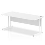 Impulse 1800 x 800mm Straight Desk White Top White Cantilever Leg MI002194 61786DY