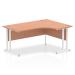 Impulse Contract Right Hand Crescent Cantilever Desk W1600 x D1200 x H730mm Beech Finish/White Frame - I001876 61849DY