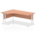 Impulse Contract Left Hand Crescent Cantilever Desk W1800 x D1200 x H730mm Beech Finish/White Frame - I001877 61863DY