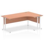 Impulse Contract Right Hand Crescent Cantilever Desk W1800 x D1200 x H730mm Beech Finish/White Frame - I001878 61877DY