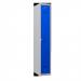 Phoenix PL Series 1 Column 1 Door Personal Locker Grey Body Blue Door with Key Lock PL1130GBK 