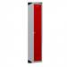 Phoenix PL Series 1 Column 1 Door Personal Locker Grey Body Red Door with Key Lock PL1130GRK 