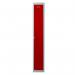 Phoenix PL Series 1 Column 1 Door Personal Locker Grey Body Red Door with Key Lock PL1130GRK 61895PH