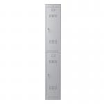 Phoenix PL Series 1 Column 2 Door Personal Locker in Grey with Key Locks PL1230GGK 61902PH