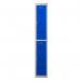 Phoenix PL Series 1 Column 2 Door Personal Locker Grey Body Blue Doors with Key Locks PL1230GBK 61909PH