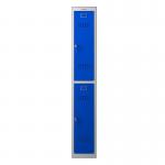 Phoenix PL Series 1 Column 2 Door Personal Locker Grey Body Blue Doors with Key Locks PL1230GBK 61909PH