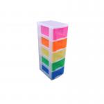 This picture features a tower of colorful drawers from Really Useful Products. Each of the 5 drawers has a capacity of 12 liters and is labeled with a different color. The rainbow design adds a fun touch to this practical storage solution.