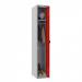 Phoenix PL Series 1 Column 1 Door Personal Locker Grey Body Red Door with Combination Lock PL1130GRC 