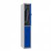 Phoenix PL Series 1 Column 2 Door Personal Locker Grey Body Blue Doors with Combination Locks PL1230GBC 