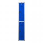 Phoenix PL Series 1 Column 2 Door Personal Locker Grey Body Blue Doors with Combination Locks PL1230GBC 61972PH