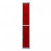 Phoenix PL Series 1 Column 2 Door Personal Locker Grey Body Red Doors with Combination Locks PL1230GRC 61979PH