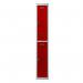 Phoenix PL Series 1 Column 2 Door Personal Locker Grey Body Red Doors with Combination Locks PL1230GRC 61979PH