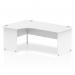 Impulse Contract Left Hand Crescent Radial Panel End Desk W1800 x D1200 x H730mm White FinishWhite Frame - I000411 61982DY