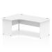 Impulse Contract Left Hand Crescent Radial Panel End Desk W1800 x D1200 x H730mm White Finish/White Frame - I000411 61982DY