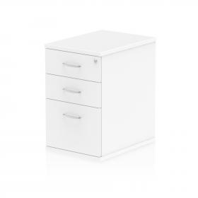 Impulse 600mm Deep 3 Drawer Desk High Pedestal White I000189 62010DY