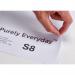 Purely Everyday A4 Single Integrated Label S8 One Integral Hotmelt Label Perforated 190 x 90mm White (Pack 1000) 62159SM
