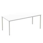Impulse 1800mm Straight Table White Top Silver Box Frame Leg BF00118 62255DY