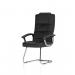 Moore Deluxe Soft Bonded Leather Cantilever Visitor Chair with Arms Black - KC0152 62269DY