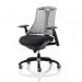 Flex Task Operator Chair Black Frame Black Fabric Seat Grey Back With Arms OP000047 62360DY