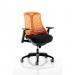 Flex Medium Back Task Operator Office Chair with Arms Black Frame Orange/Black - KC0075 62374DY