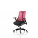 Flex Task Operator Chair Black Frame Fabric Seat Red Back With Arms OP000050 62381DY