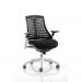 Flex Task Operator Chair White Frame Fabric Seat Black Back With Arms OP000057 62395DY