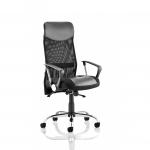 Vegas Executive Chair Black Leather Seat Black Mesh Back Leather Headrest With Arms EX000074 62458DY