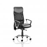 Vegas Executive Chair Black Leather Seat Black Mesh Back Leather Headrest With Arms EX000074 62458DY