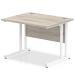 Impulse 1000 x 800mm Straight Desk Grey Oak Top White Cantilever Leg I003065 62514DY