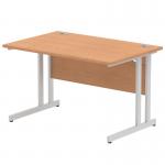 Impulse 1200 x 800mm Straight Desk Oak Top Silver Cantilever Leg I000806 62570DY