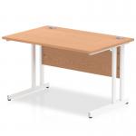 Impulse 1200 x 800mm Straight Desk Oak Top White Cantilever Leg MI002643 62577DY