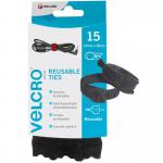 VELCRO Reusable Ties Black 12mm x 20cm (Pack 15) - 40255 62579RY