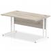 Impulse 1400 x 800mm Straight Desk Grey Oak Top White Cantilever Leg I003073 62598DY