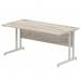 Impulse 1600 x 800mm Straight Desk Grey Oak Top Silver Cantilever Leg I003074 62633DY