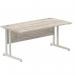 Impulse 1600 x 800mm Straight Desk Grey Oak Top Silver Cantilever Leg I003074 62633DY