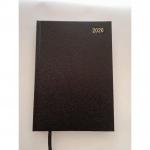 The image shows a black A5 desk diary from ValueX, with a week-to-view layout for the year 2026. The cover has the brand name and diary size in the bottom right corner.