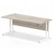 Impulse 1800 x 800mm Straight Desk Grey Oak Top White Cantilever Leg I003081 62682DY