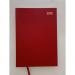 The picture shows a sleek burgundy A4 desk diary with a day to page layout for 2026. The front cover reads ValueX A4 Diaries and OFFICEA41A in gold lettering. The page edges are adorned with gold detailing, and a burgundy ribbon marks the current day. The diary is open to a page with hourly appointment slots from 8am to 6pm, and plenty of space for notes. The back cover features a practical pocket for storing loose papers. Overall, the diary exudes elegance and practicality for the busy professional.