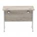 Impulse 1000 x 600mm Straight Desk Grey Oak Top Silver Cantilever Leg I003063 62717DY